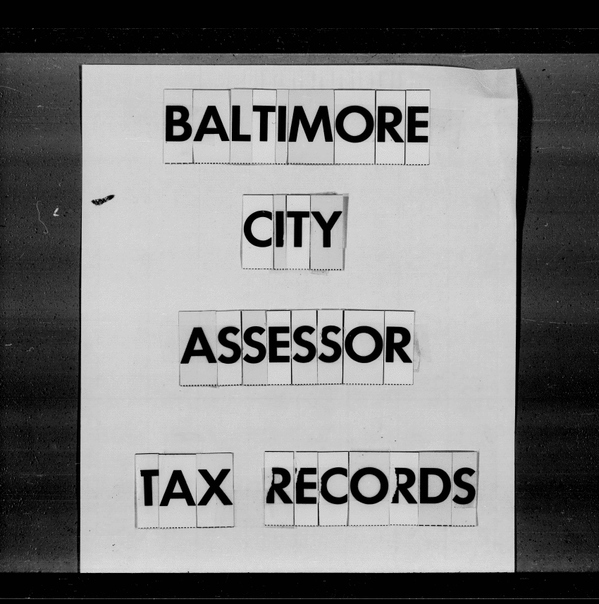 Baltimore City Archives (Baltimore City Property Tax Records) , brg4
