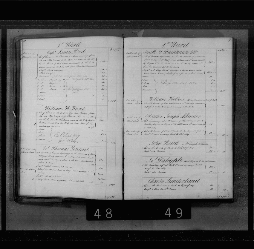 Baltimore City Archives (Baltimore City Property Tax Records) , brg4