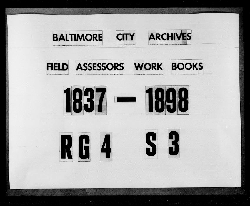 Baltimore City Archives (Baltimore City Property Tax Records) , brg4