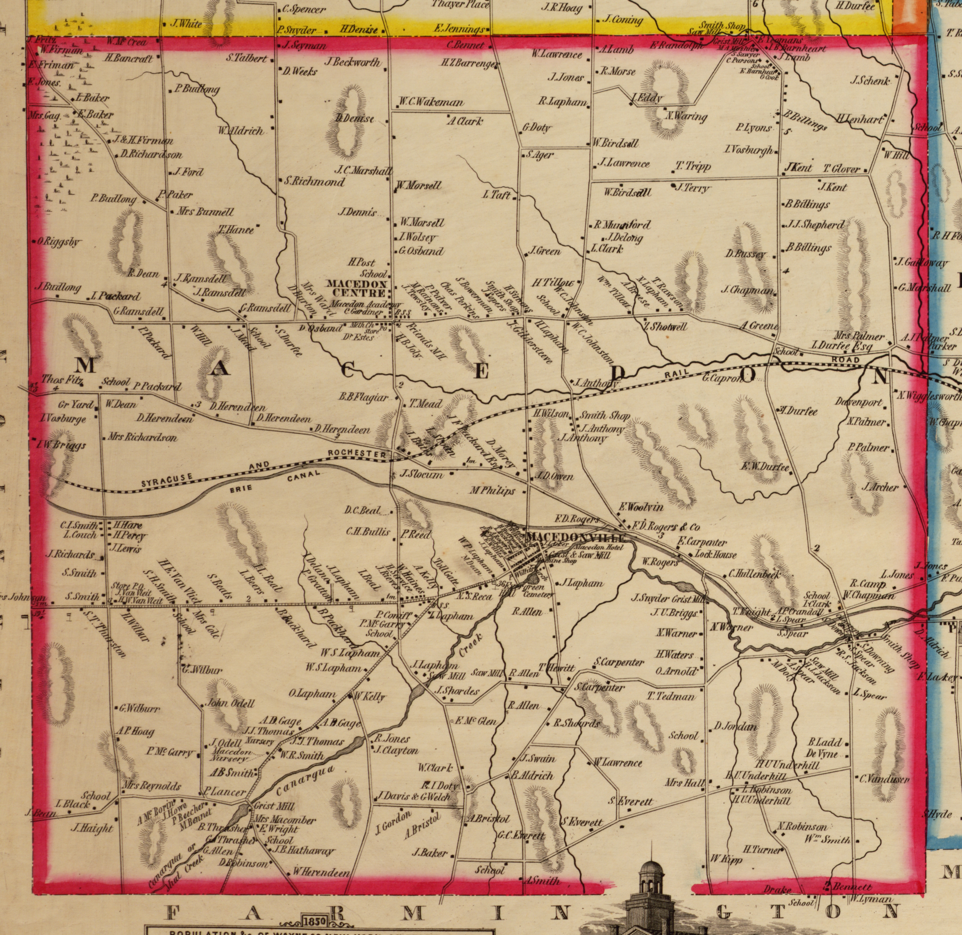 1853 H. F. Walling, wall map of Wayne County, N. Y.; Library of Congress, Geography and Map Division copy