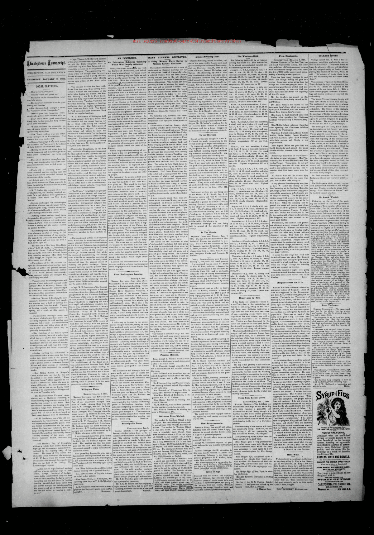 Maryland State Archives Chestertown Transcript Collection MSA SC 3326 ...