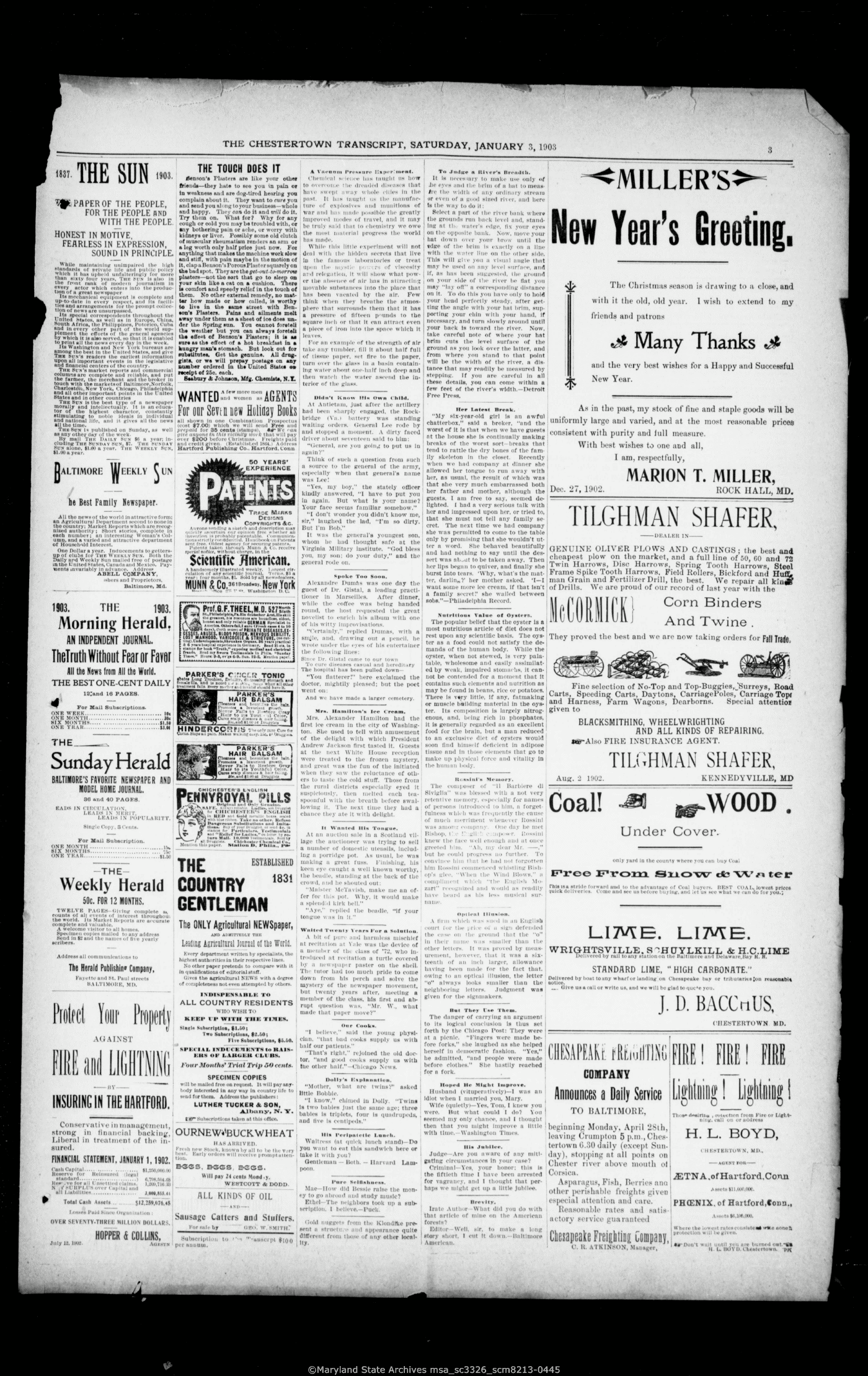 Maryland State Archives Chestertown Transcript Collection MSA SC 3326 ...