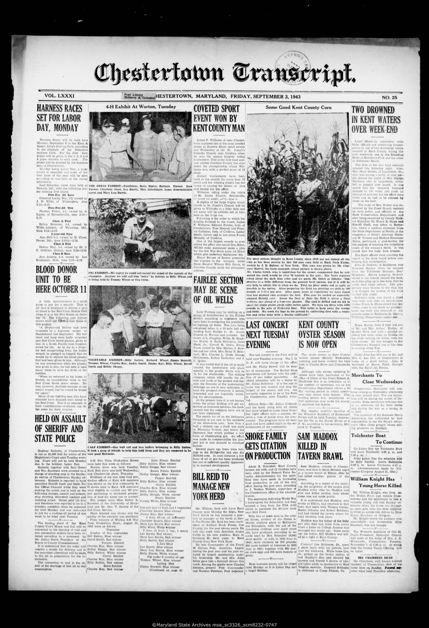 Maryland State Archives Chestertown Transcript Collection MSA SC 3326 ...