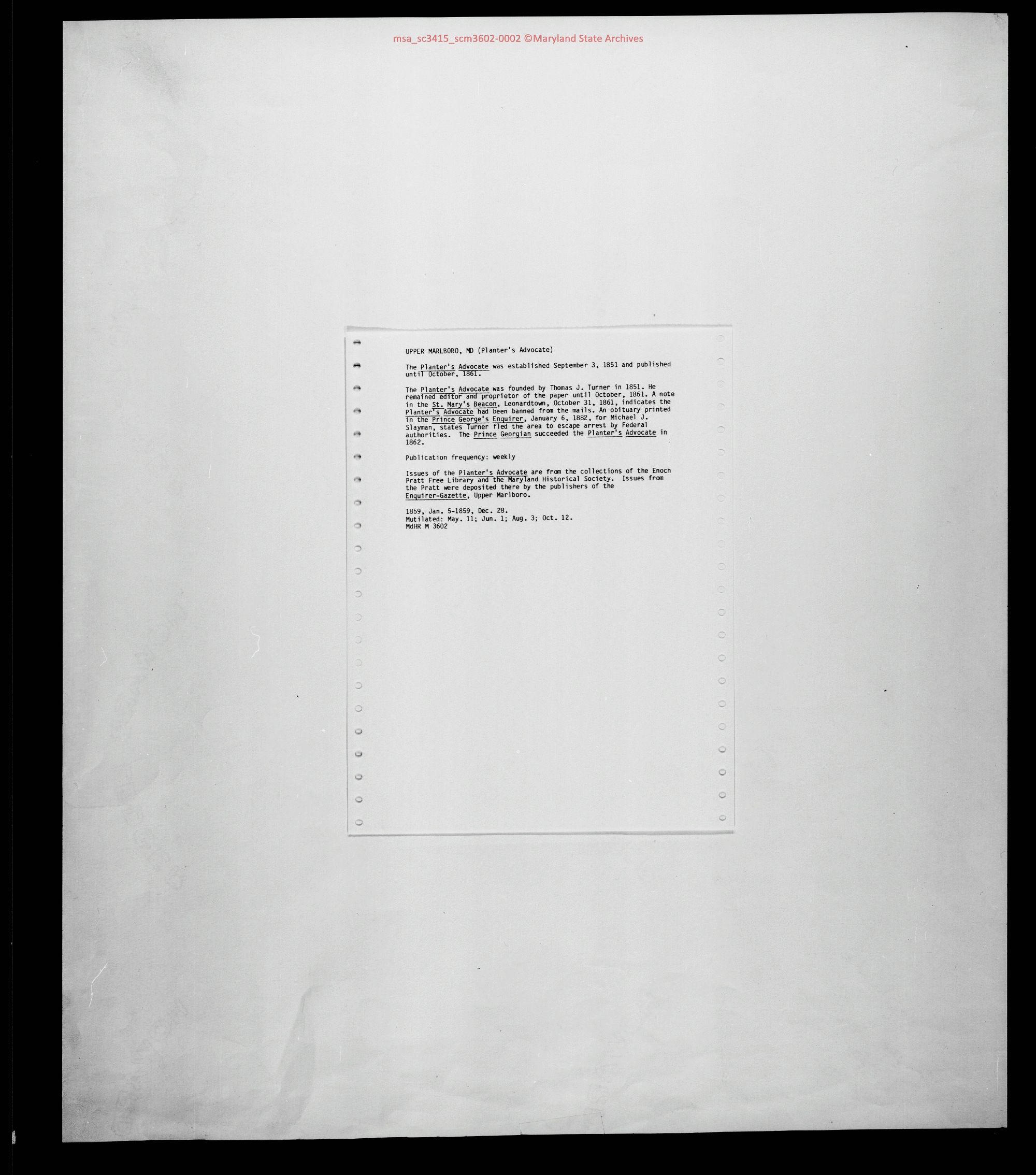 Maryland State Archives Planter's Advocate Collection MSA SC 3415 , msa ...
