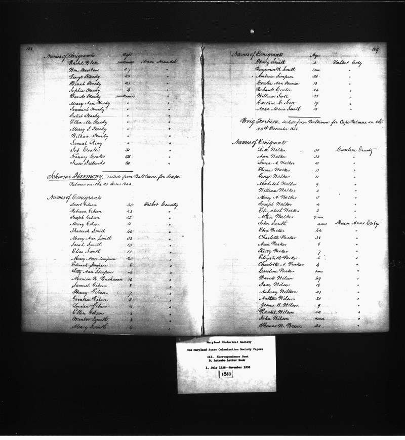 The Papers of the Maryland State Colonization Society Collection , msa