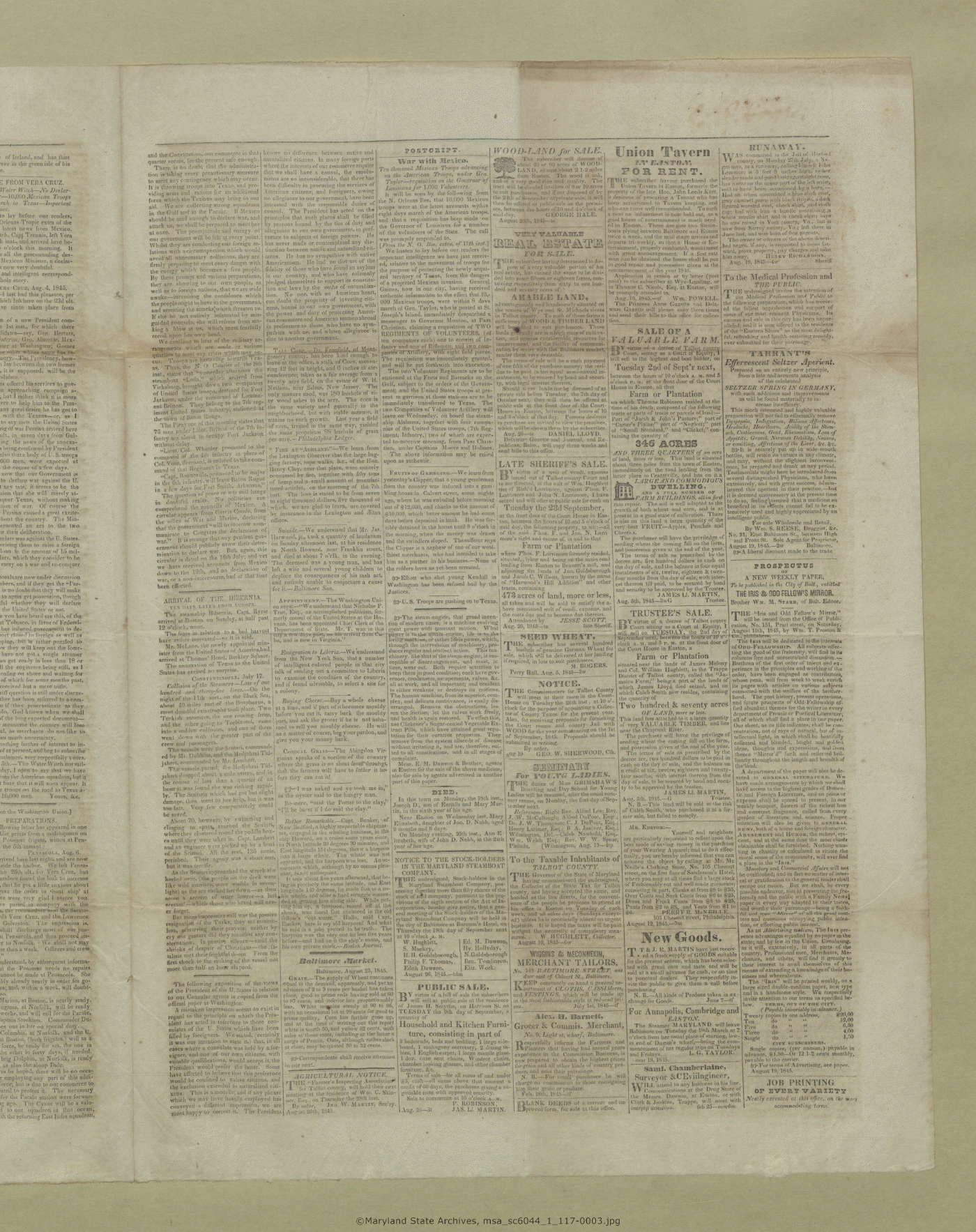 Maryland State Archives Dorchester County Historical Society Newspaper